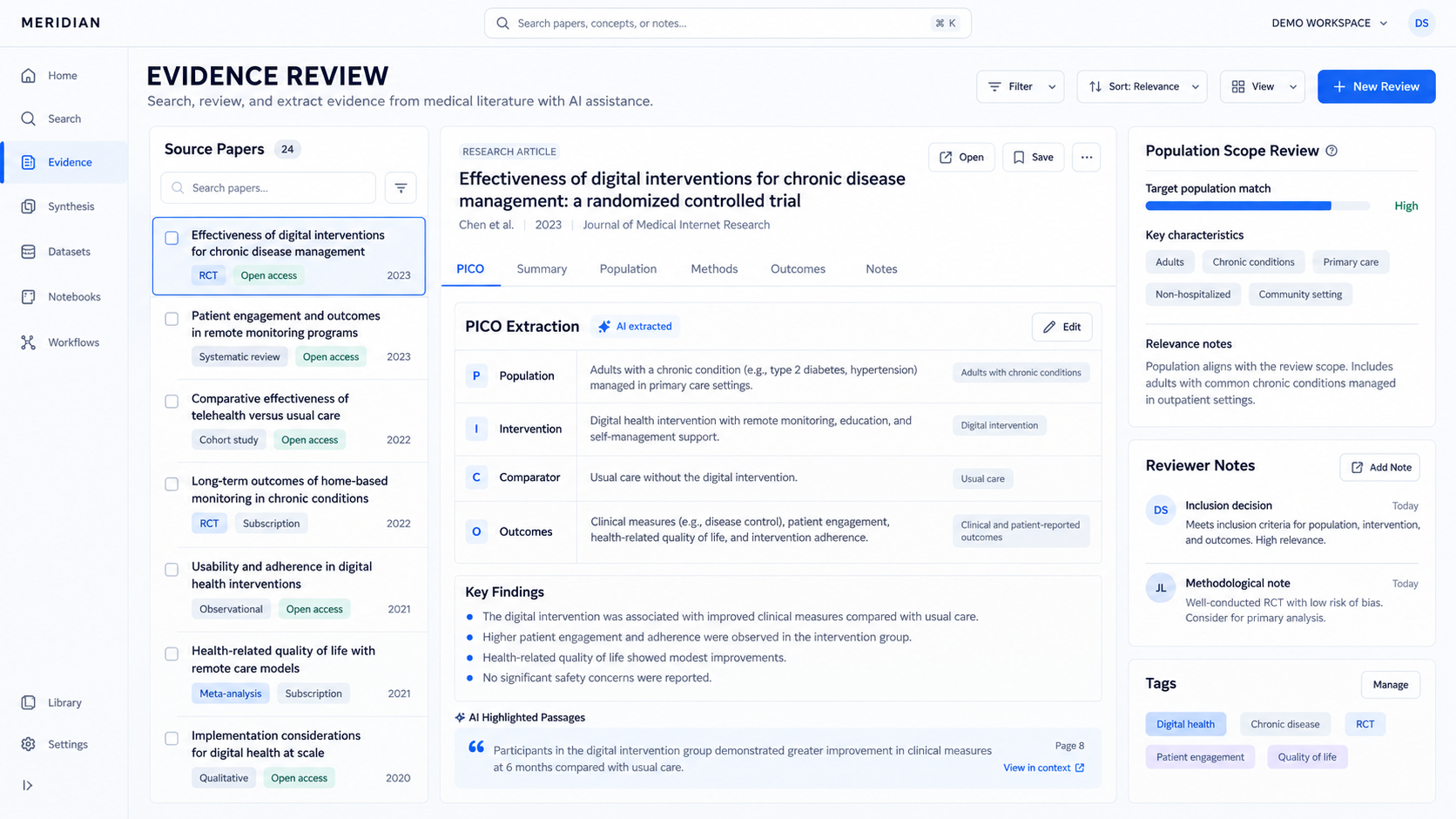 Medical evidence abstraction and safety evaluation · workbench concept